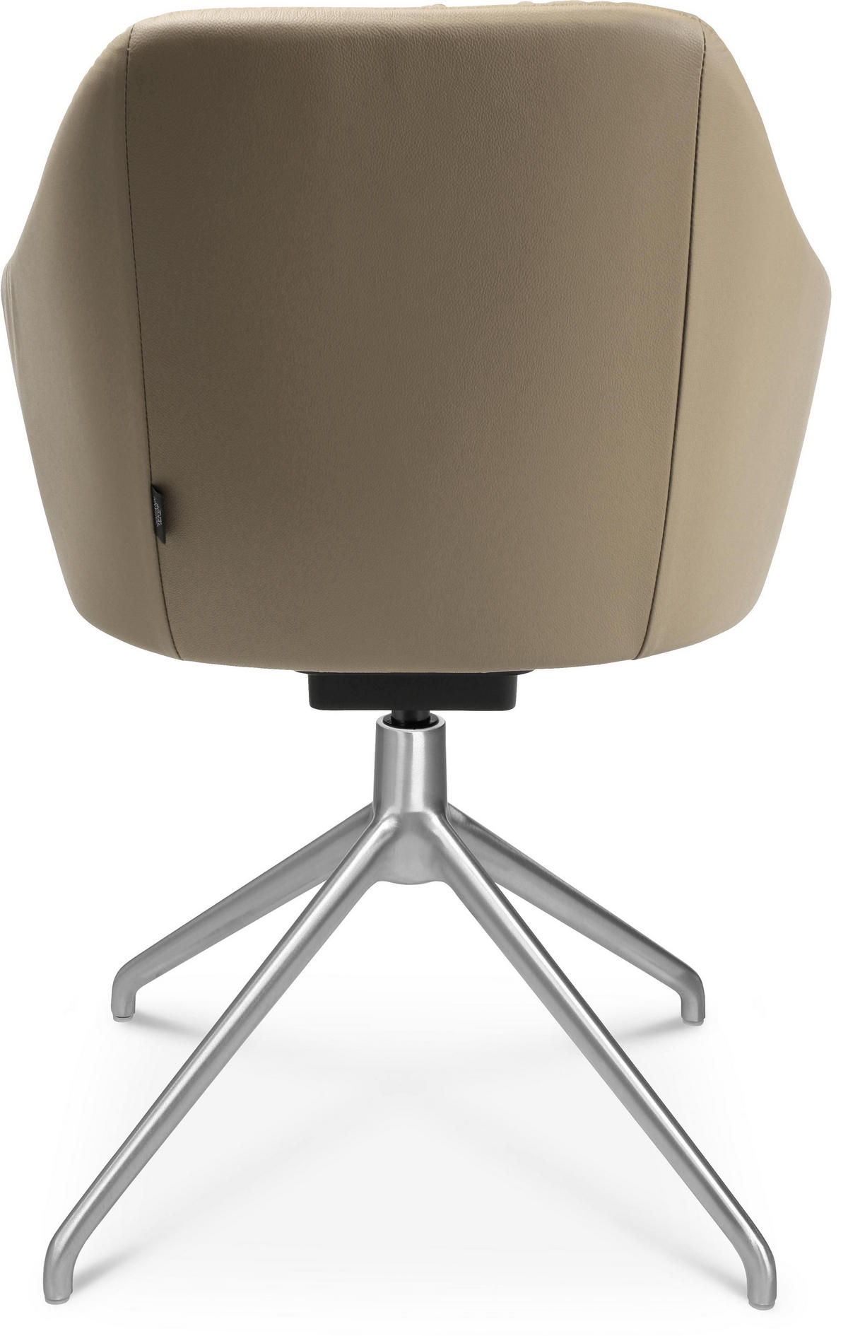 ARMLEHNSTUHL  in Aluminium Echtleder pigmentiert  - Beige/Alufarben, Design, Leder/Metall (58/81,5-84,5/60cm) - Johann Jakob