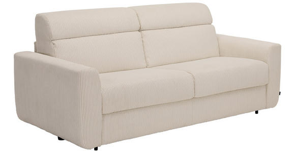 SCHLAFSOFA Cord Sandfarben  - Sandfarben/Schwarz, Design, Kunststoff/Textil (200/84/98cm) - Novel