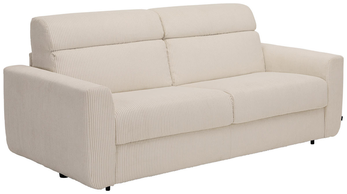 SCHLAFSOFA Cord Sandfarben  - Sandfarben/Schwarz, Design, Kunststoff/Textil (200/84/98cm) - Novel