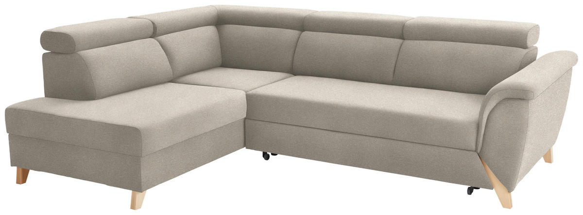 ECKSOFA Chenille Beige  - Beige/Naturfarben, Konventionell, Holz/Textil (200/265cm) - Stylife