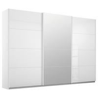 SCHWEBETÜRENSCHRANK 271/210/62 cm 3-türig Weiß  - Weiß, KONVENTIONELL, Glas/Holzwerkstoff (271/210/62cm) - Carryhome