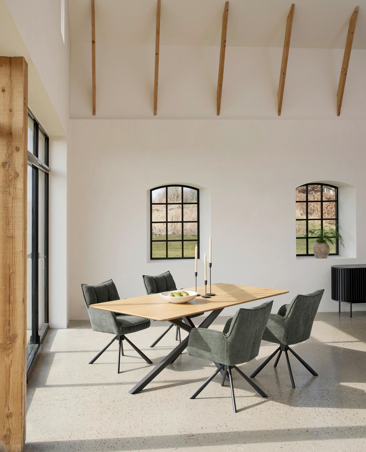 ARMLEHNSTUHL-SET 2 Stück  in Chenille  - Waldgrün/Schwarz, MODERN, Textil/Metall (59/86/65cm) - Livetastic