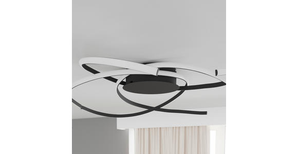 LED-DECKENLEUCHTE 98/25 cm   - Schwarz, Design, Kunststoff/Metall (98/25cm) - Novel