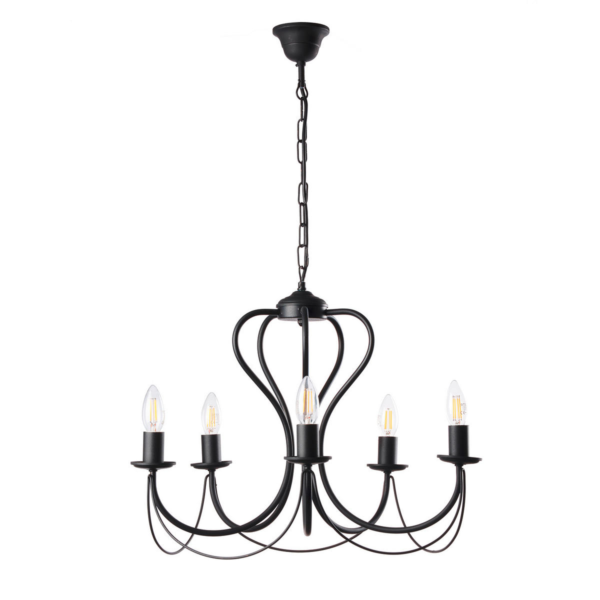 KRONLEUCHTER 55/105 cm   - Schwarz, Basics, Metall (55/105cm)