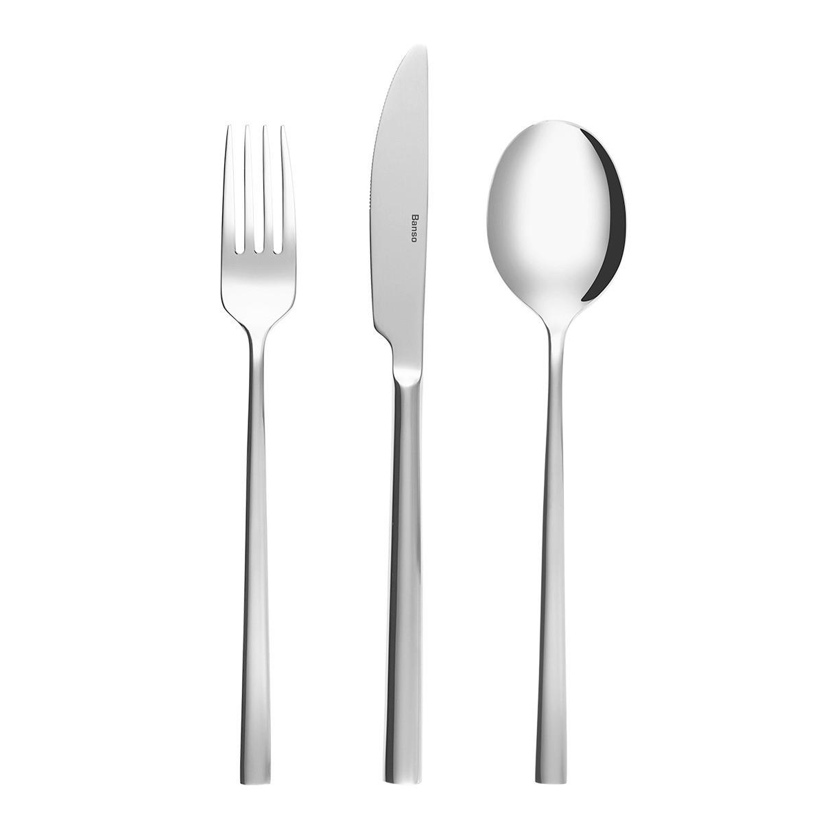 SADA PRÍBOROV, ušľachtilá oceľ, 3-dielne - Modern, kov - Sola