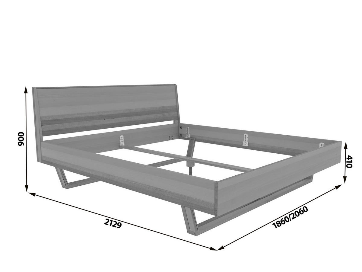 BETT 180/200 cm  Kernbuche   - Kernbuche, Modern, Holz (180/200cm) - MID.YOU