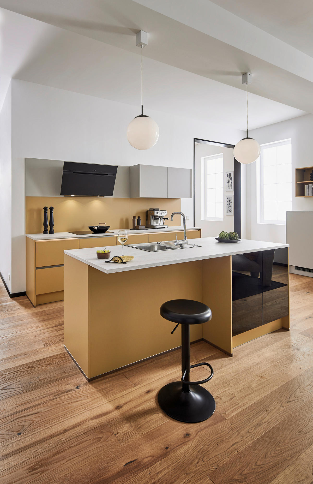 EINBAUKÜCHE   - Karamell, Design, Holzwerkstoff - Xora