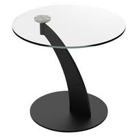 BEISTELLTISCH in Glas, Metall 60/60/56 cm  - Klar/Schwarz, Design, Glas/Metall (60/60/56cm) - Naos