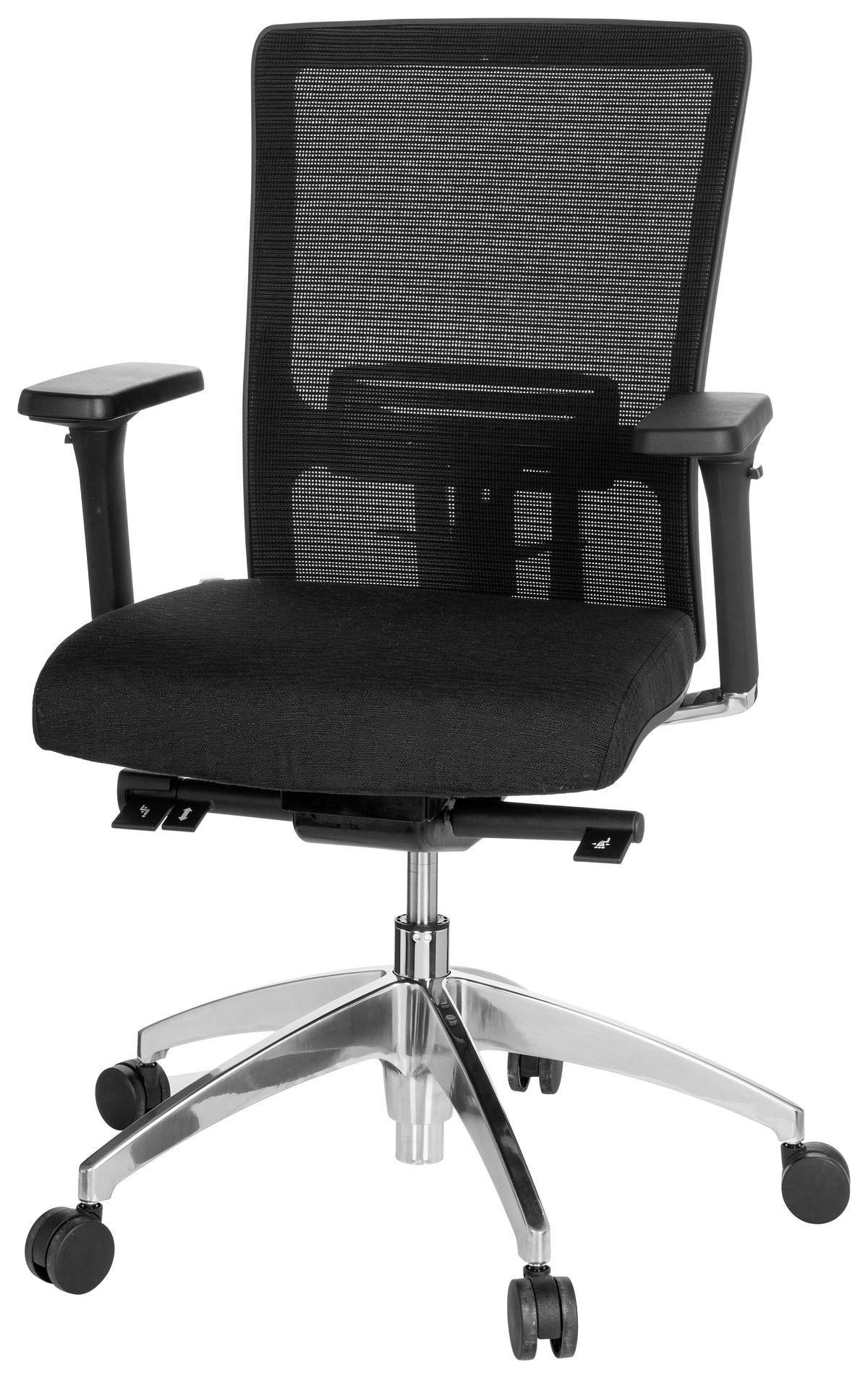 SNURRSTOL  i nätklädsel, flatväv svart  - aluminiumfärg/svart, Modern, metall/textil (57/113/52cm) - MID.YOU