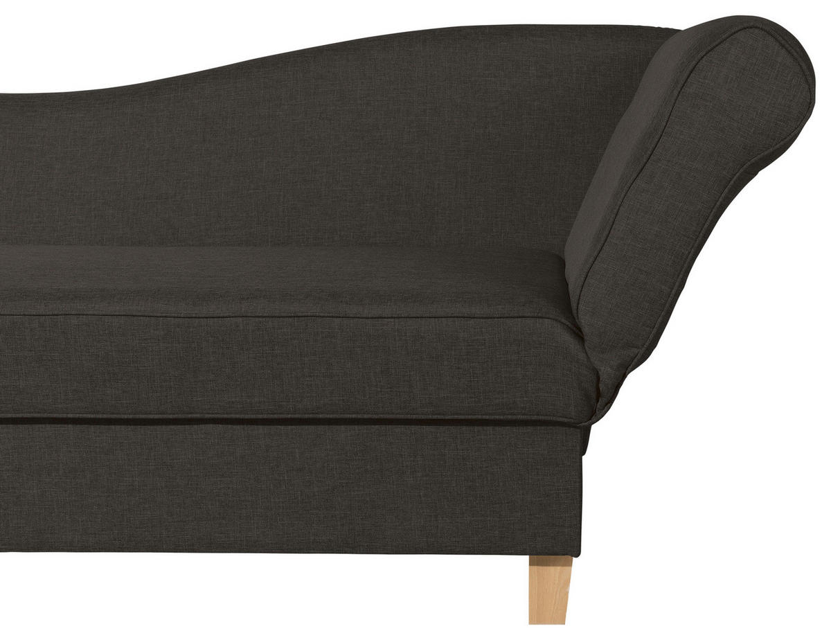 RÉCAMIERE in Flachgewebe Dunkelbraun  - Dunkelbraun/Buchefarben, Design, Holz/Textil (190/88/82cm) - Max Winzer