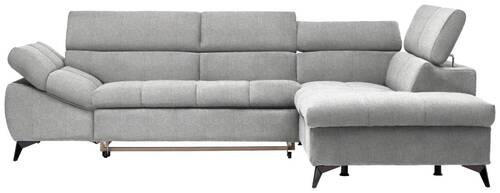 ECKSOFA in Mikrofaser Hellgrau  - Hellgrau/Schwarz, Design, Kunststoff/Textil (279/210cm) - Stylife
