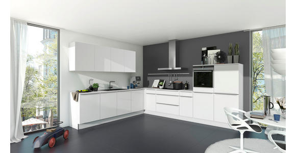 EINBAUKÜCHE - Eichefarben/Weiß, Design, Holzwerkstoff - Dieter Knoll