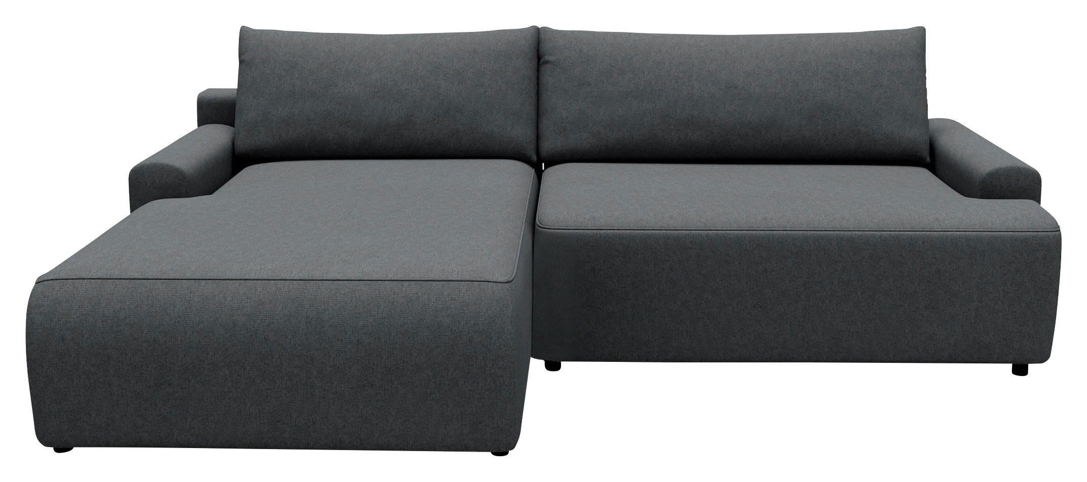 ECKSCHLAFSOFA in Struktur Graphitfarben - Schwarz/Graphitfarben, Modern, Kunststoff/Textil (167/253cm) - Trendmanufaktur
