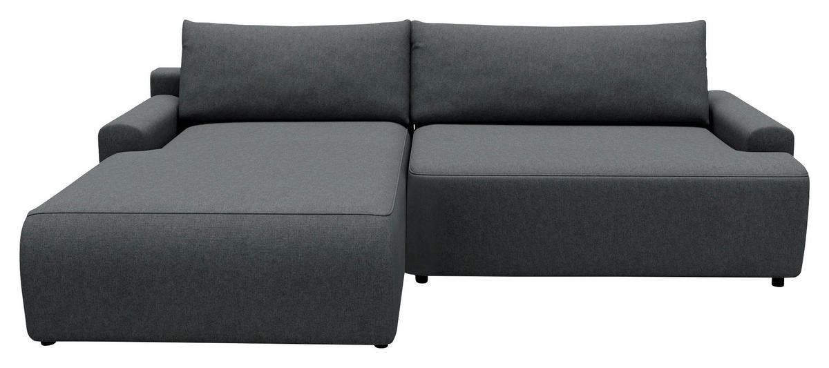 ECKSCHLAFSOFA in Struktur Graphitfarben  - Schwarz/Graphitfarben, Modern, Kunststoff/Textil (167/253cm) - Trendmanufaktur