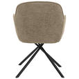 ARMLEHNSTUHL  in Webstoff  - Taupe/Schwarz, Design, Textil/Metall (64/87/63cm) - Novel