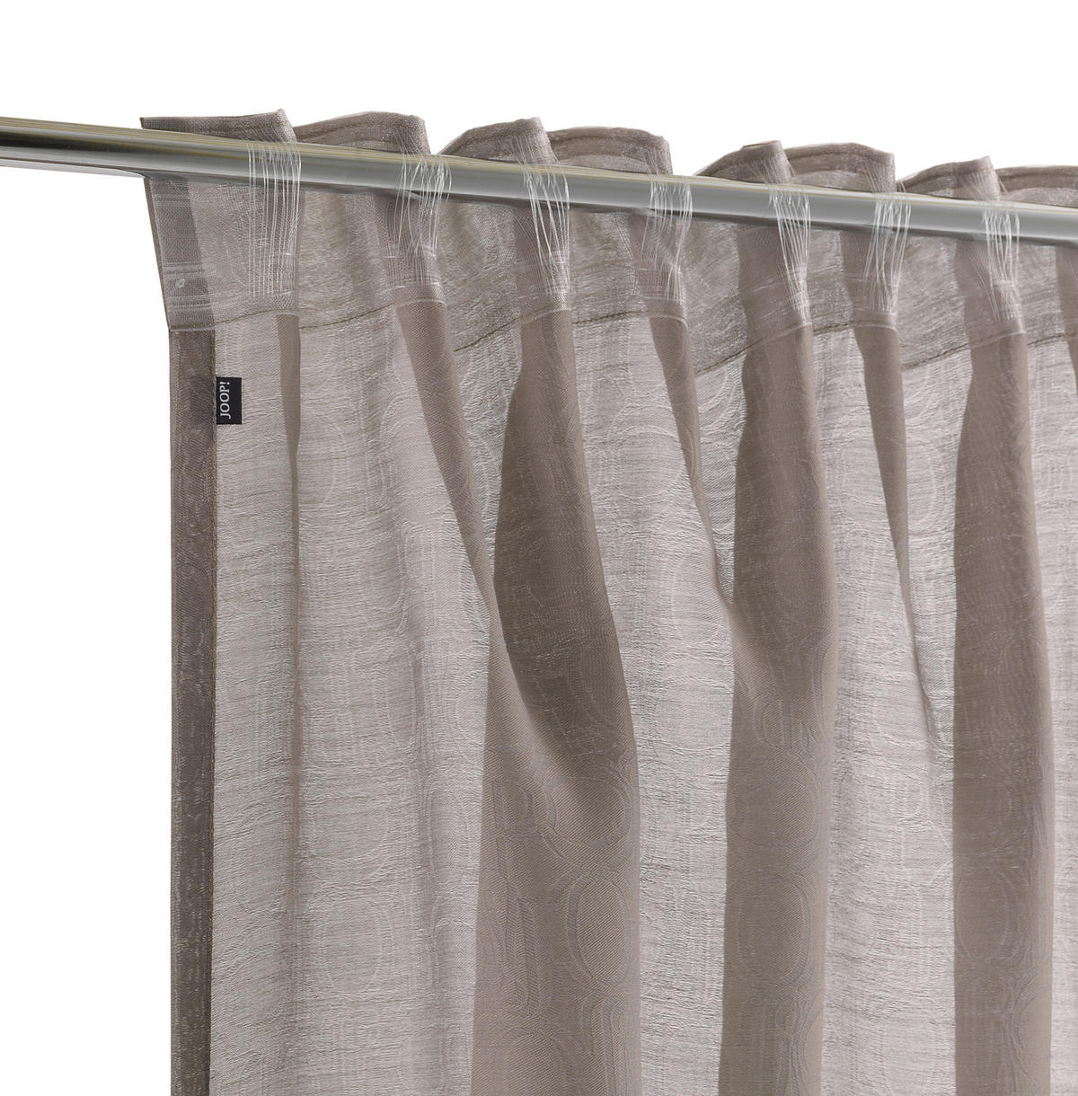 HOTOVÝ ZÁVĚS, průhledné, 130/250 cm - šedobéžová, Basics, textil (130/250cm) - Joop!