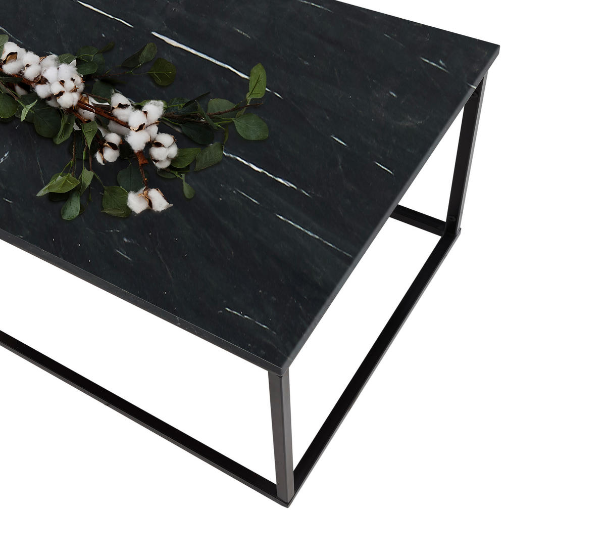 COUCHTISCH in Metall, Stein  - Schwarz, Design, Stein/Metall (120/46/60cm) - MID.YOU