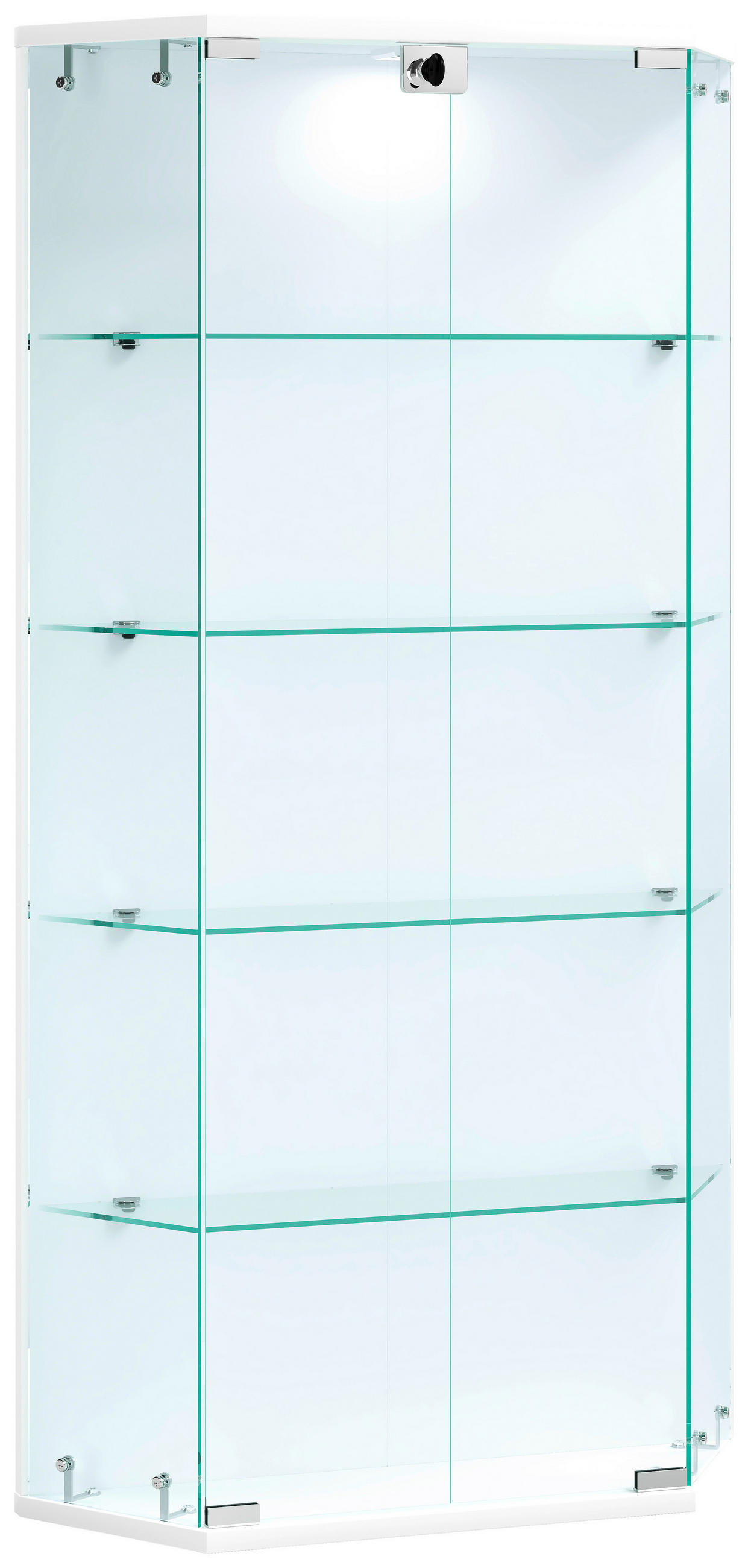 VITRINE Benila in Weiß  - Transparent/Weiß, Design, Glas/Holzwerkstoff (83/114/17cm) - MID.YOU