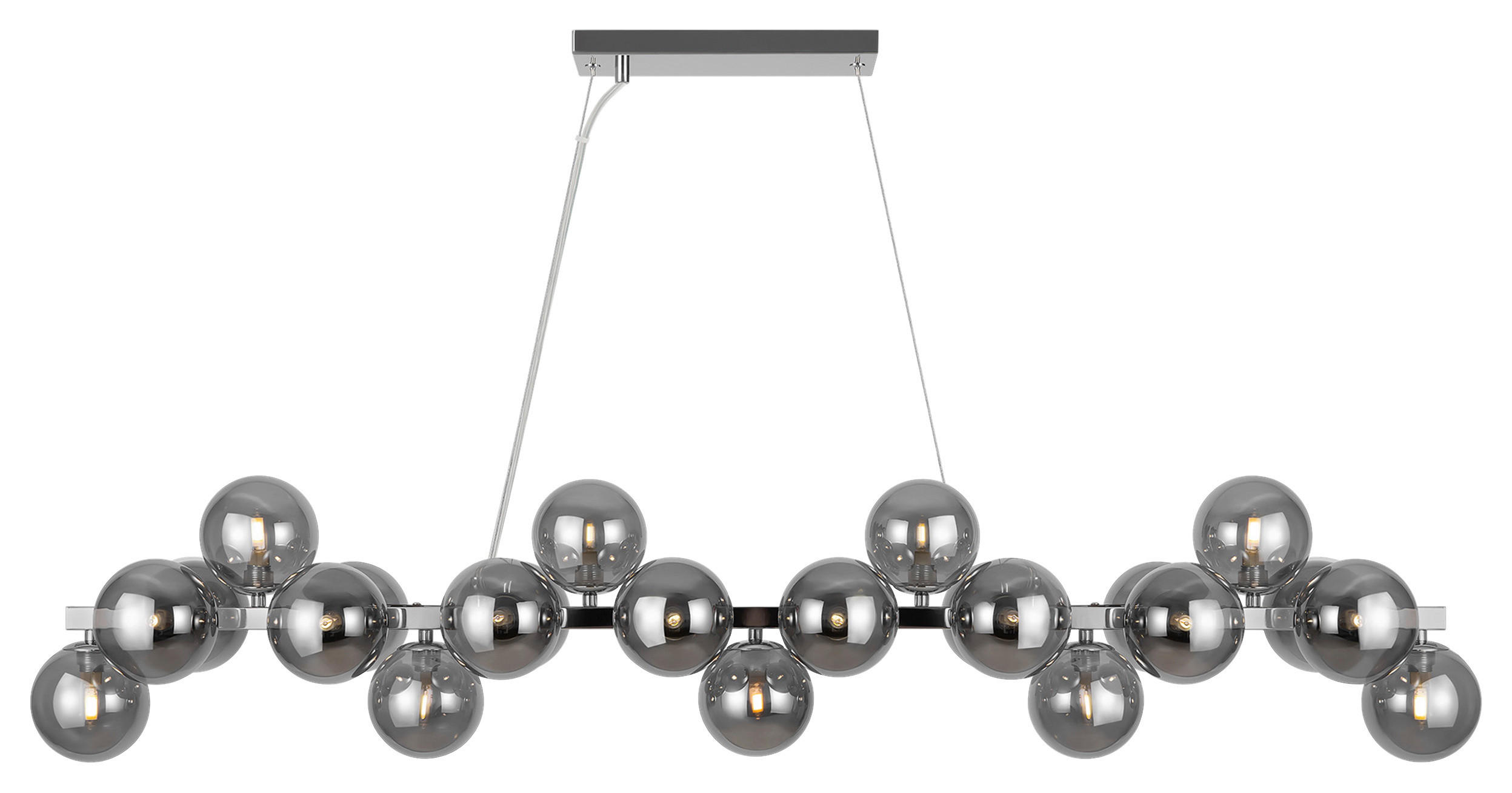 PENDELLEUCHTE 23,8/22,8/123,5 cm   - Chromfarben, Trend, Glas/Metall (23,8/22,8/123,5cm) - MAYTONI