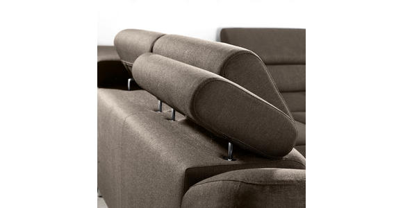 ECKSOFA in Webstoff Braun  - Braun, Design, Textil/Metall (280/235cm) - Hom`in