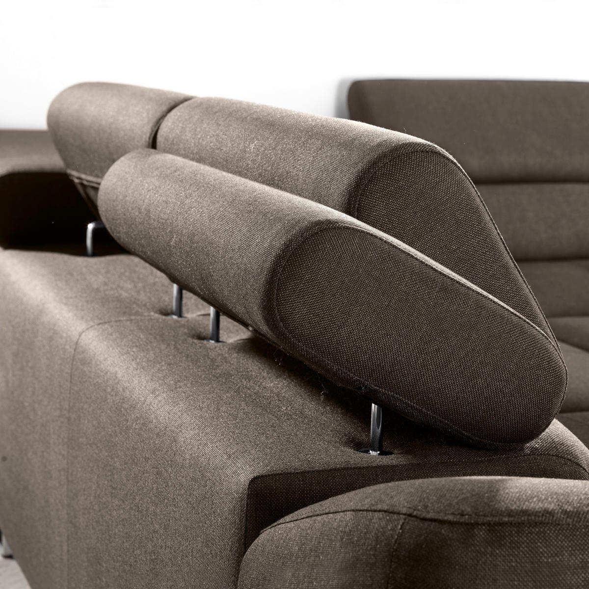 ECKSOFA in Webstoff Braun  - Braun, Design, Textil/Metall (280/235cm) - Hom`in