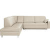 ECKSOFA in Echtleder Weiß  217/268 cm  - Alufarben/Weiß, KONVENTIONELL, Leder/Metall (217/268cm) - Sedda