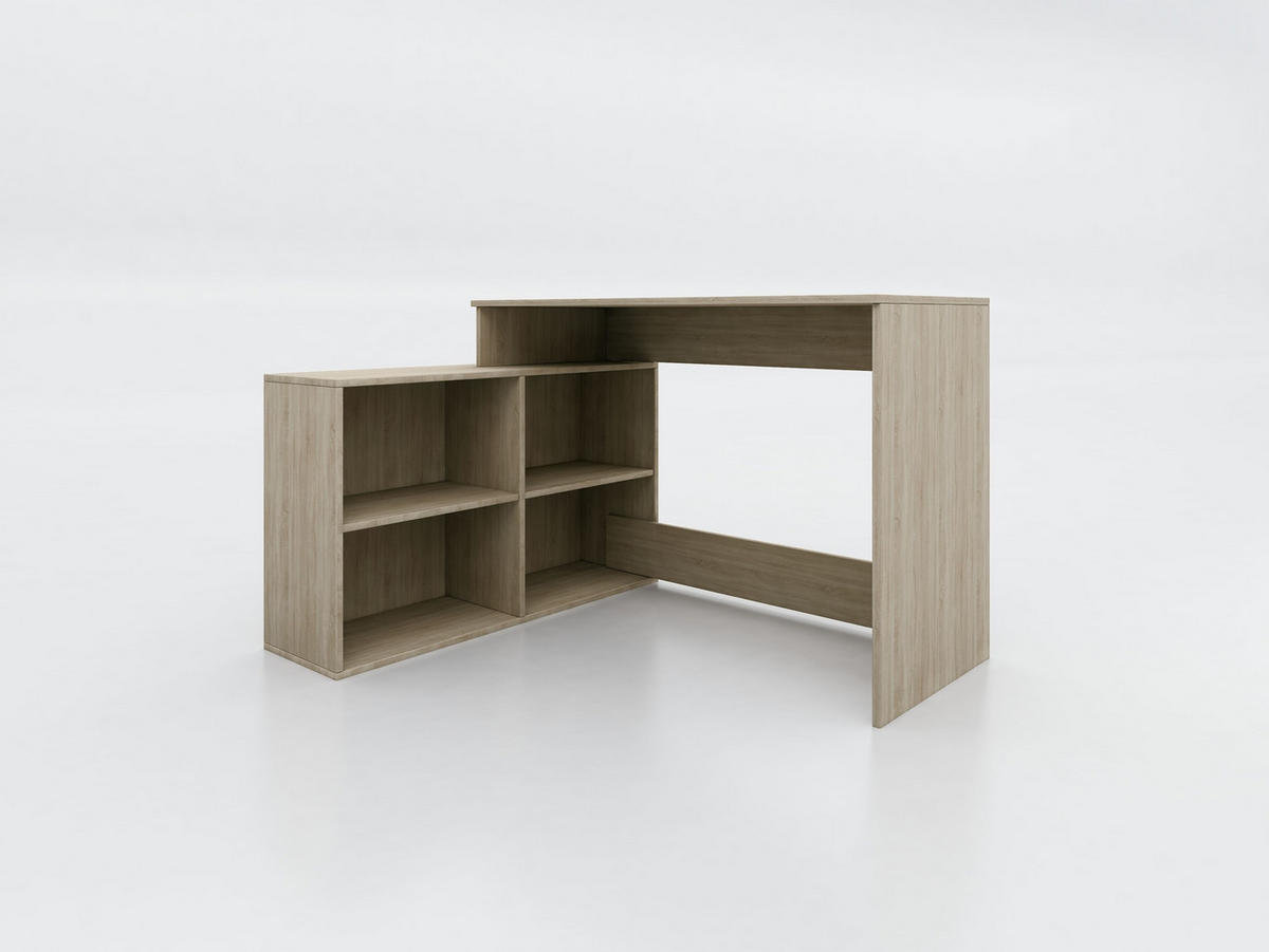 KOTNA PISALNA MIZA leseni material hrast sonoma  - hrast sonoma, Moderno, leseni material (120/100/77/50/29cm) - Xora