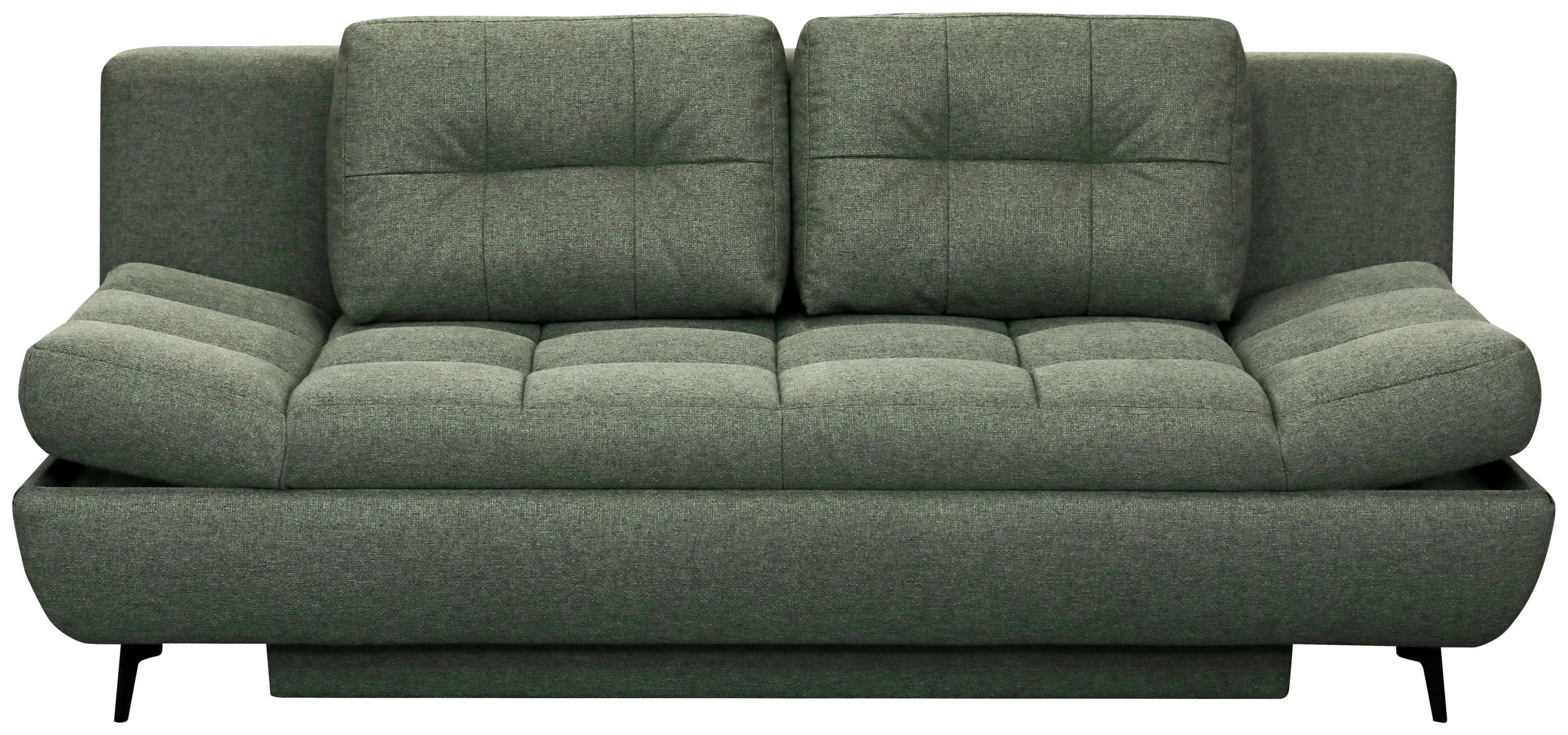 SCHLAFSOFA  mit Flachgewebe Grün  - Schwarz/Grün, Design, Textil/Metall (210/92/107cm) - Novel