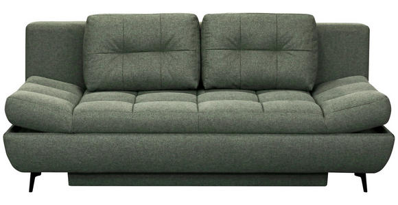 SCHLAFSOFA  in Flachgewebe Grün  - Schwarz/Grün, Design, Textil/Metall (210/92/107cm) - Novel