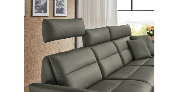 ECKSOFA in Echtleder Grau  300/157 cm  - Schwarz/Grau, Design, Leder/Metall (300/157cm) - Dieter Knoll