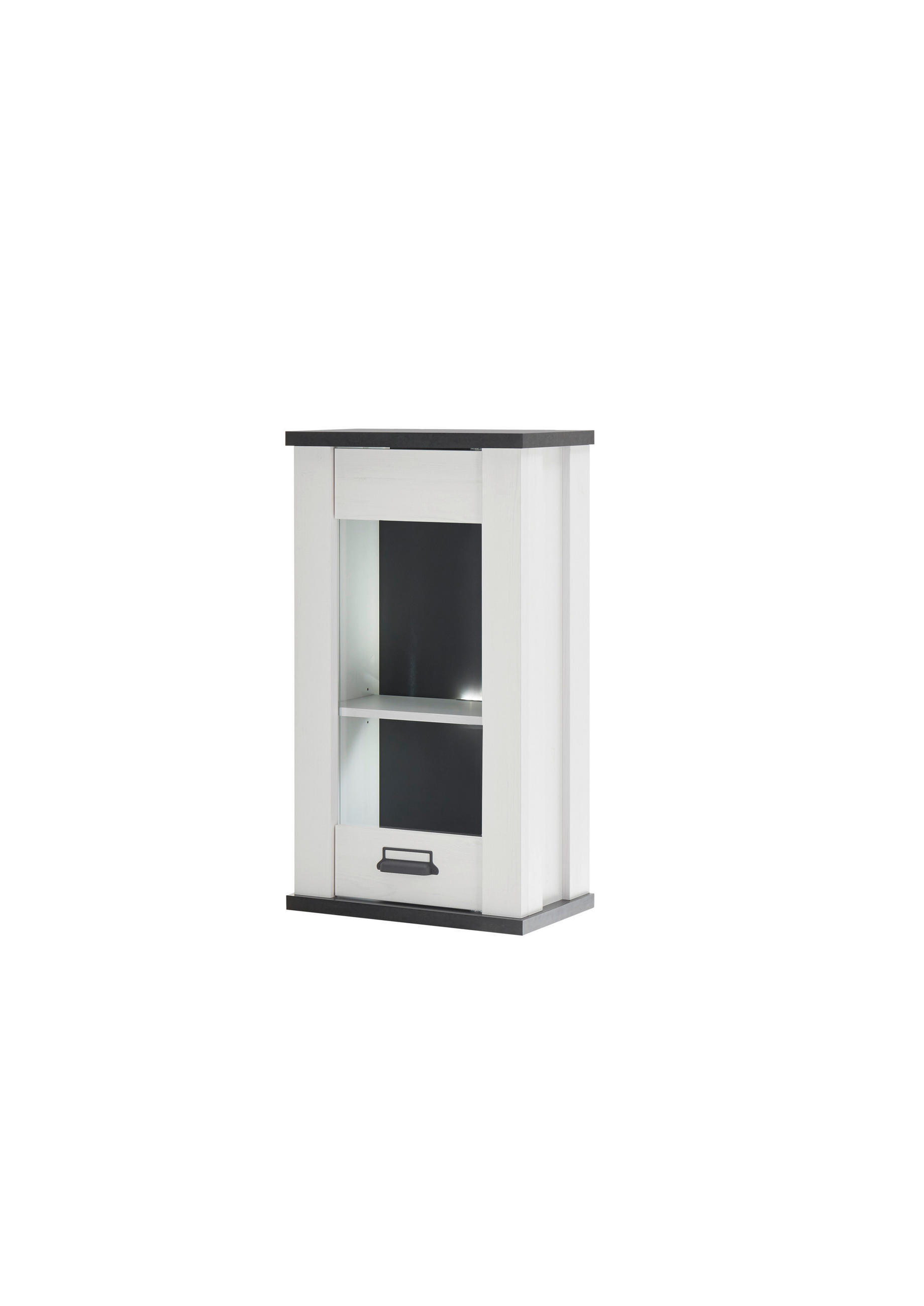 KÜCHENOBERSCHRANK 50/90/31 cm  in Anthrazit, Weiß  - Anthrazit/Schwarz, Trend, Glas/Holzwerkstoff (50/90/31cm) - MID.YOU