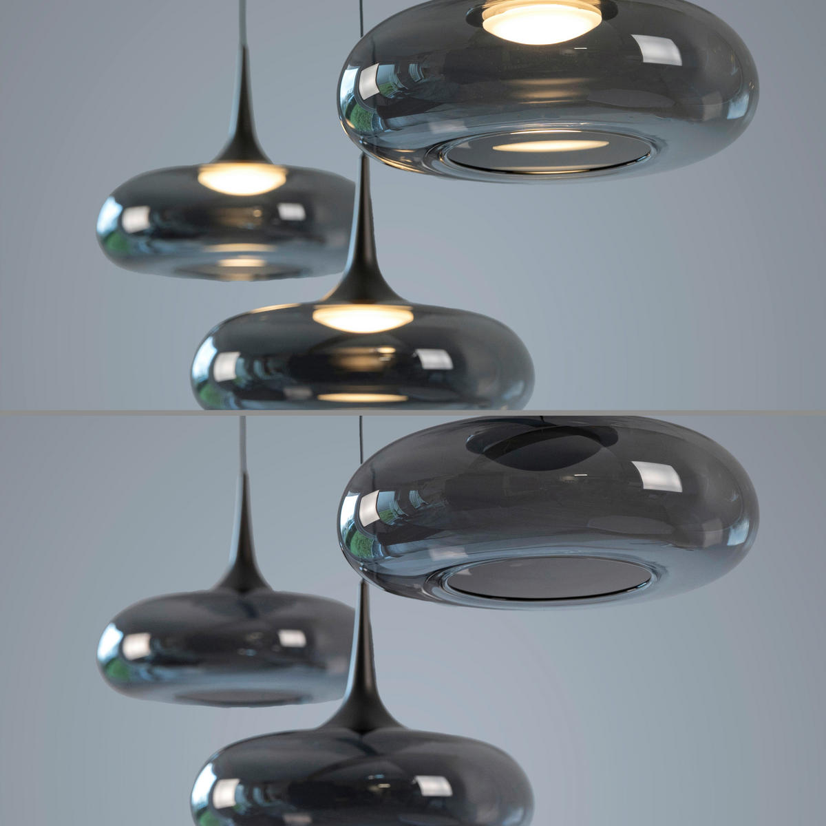 LED-PENDELLEUCHTE 97/22/200 cm  - Grau, Design, Glas/Kunststoff (97/22/200cm) - Schöner Wohnen