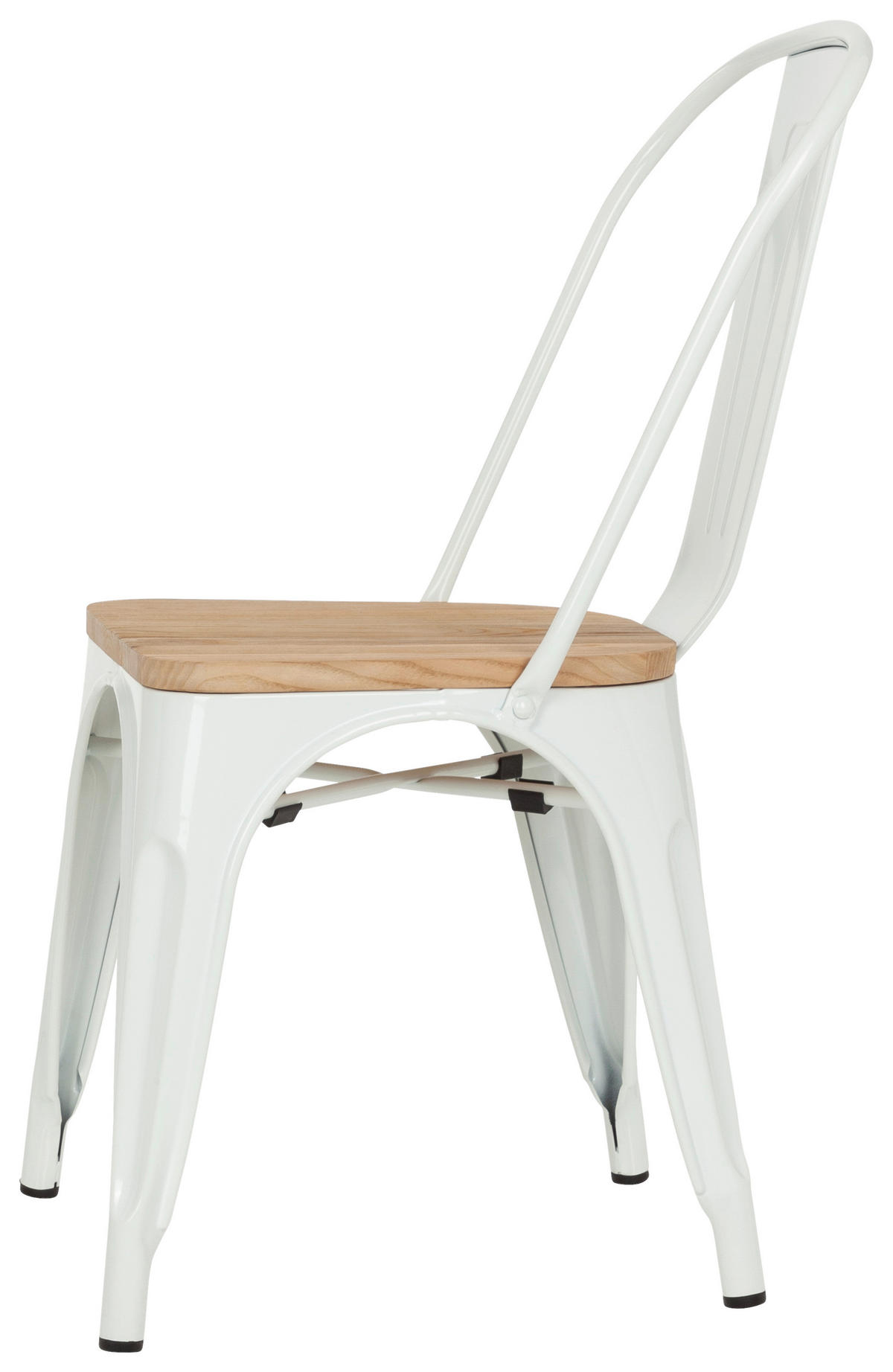 STOL, les, kovina bela, temno rjava  - bela/temno rjava, Basics, kovina/les (44/84/54cm) - MID.YOU