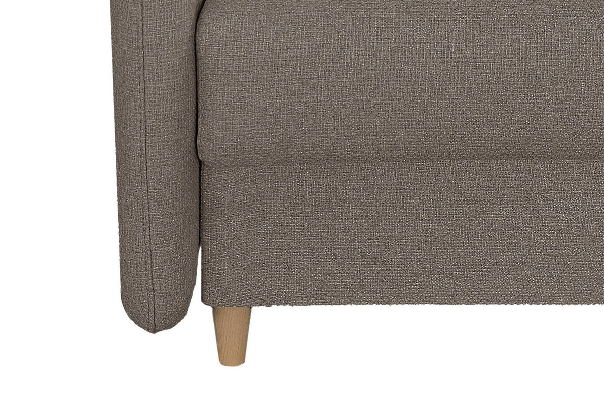 SCHLAFSOFA Flachgewebe Taupe  - Taupe/Schwarz, Design, Holz/Kunststoff (206/88/93cm) - MID.YOU