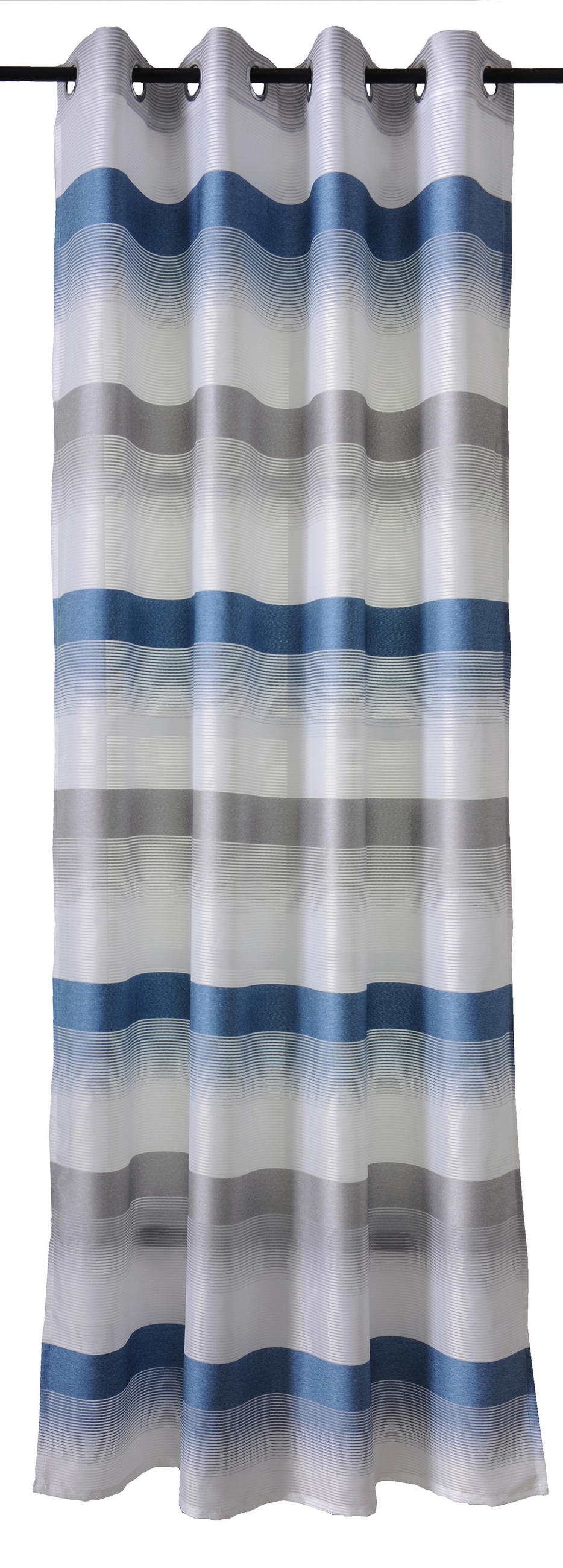 ÖSENSCHAL halbtransparent 140/245 cm   - Blau/Silberfarben, Basics, Textil (140/245cm)