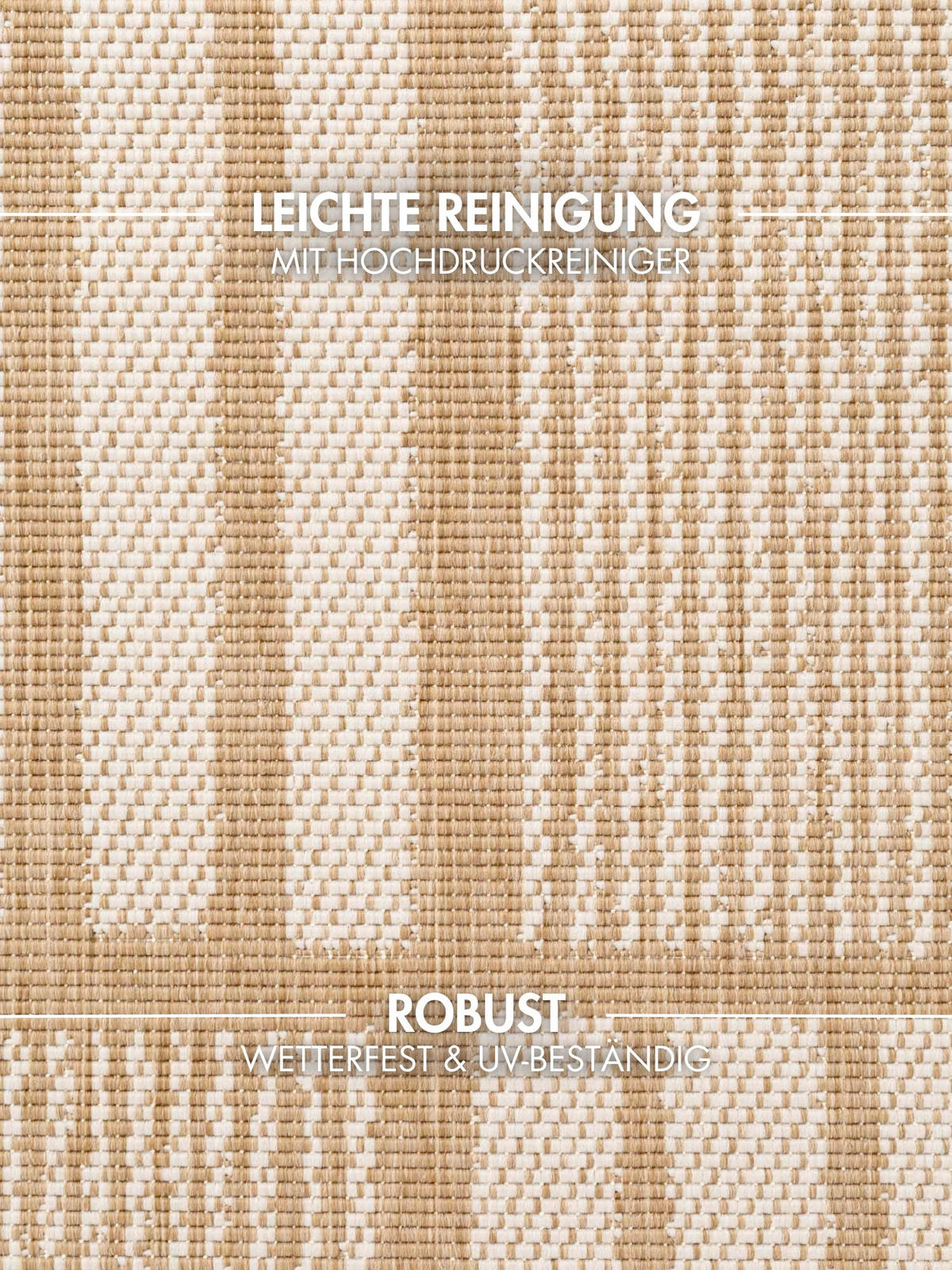 FLACHWEBETEPPICH 200/300 cm Haringey Weiß, Sandfarben rechteckig  - Sandfarben/Weiß, Design, Kunststoff (200/300cm)