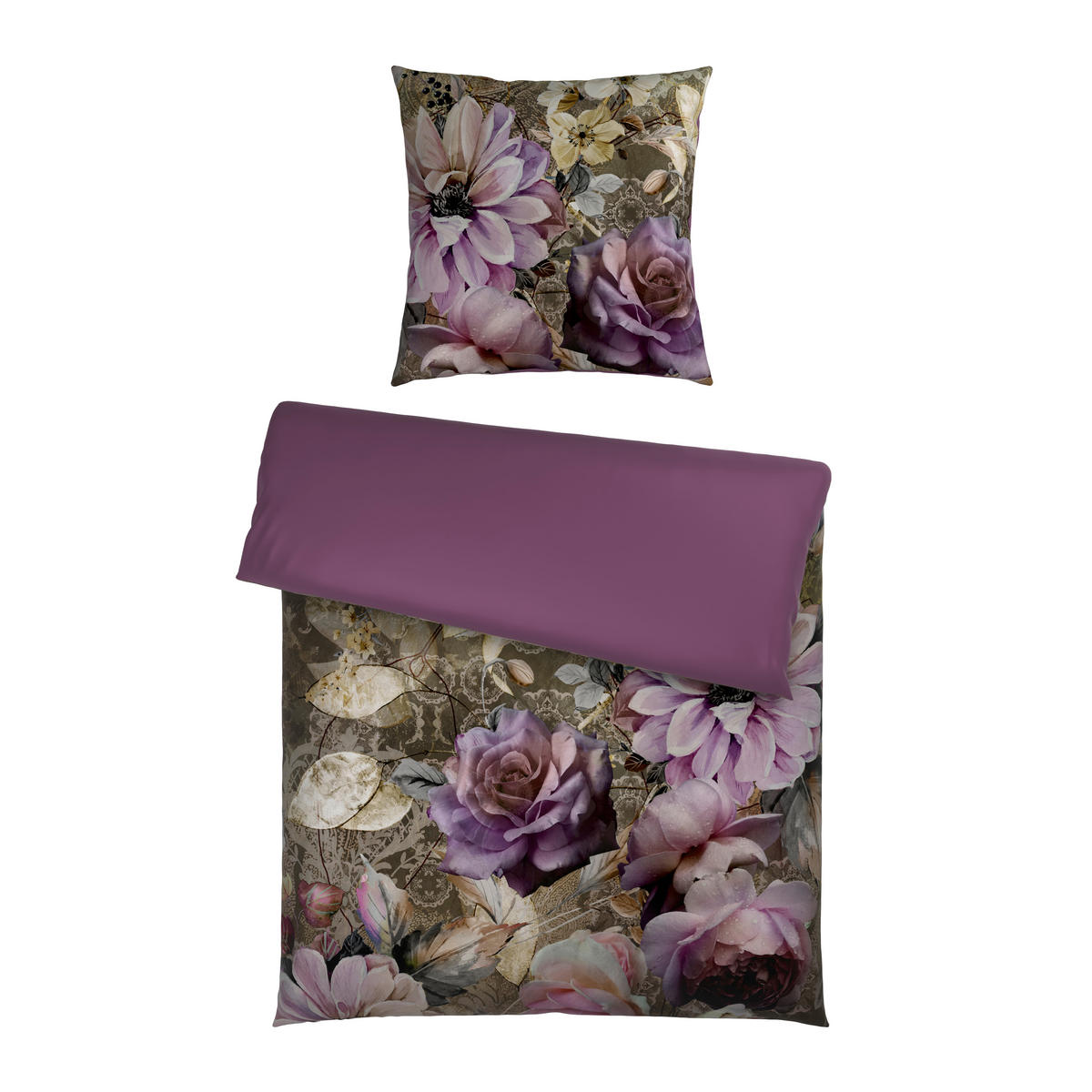 WENDEBETTWÄSCHE Satin 135/200 cm  - Lila, Textil (135/200cm) - Novel