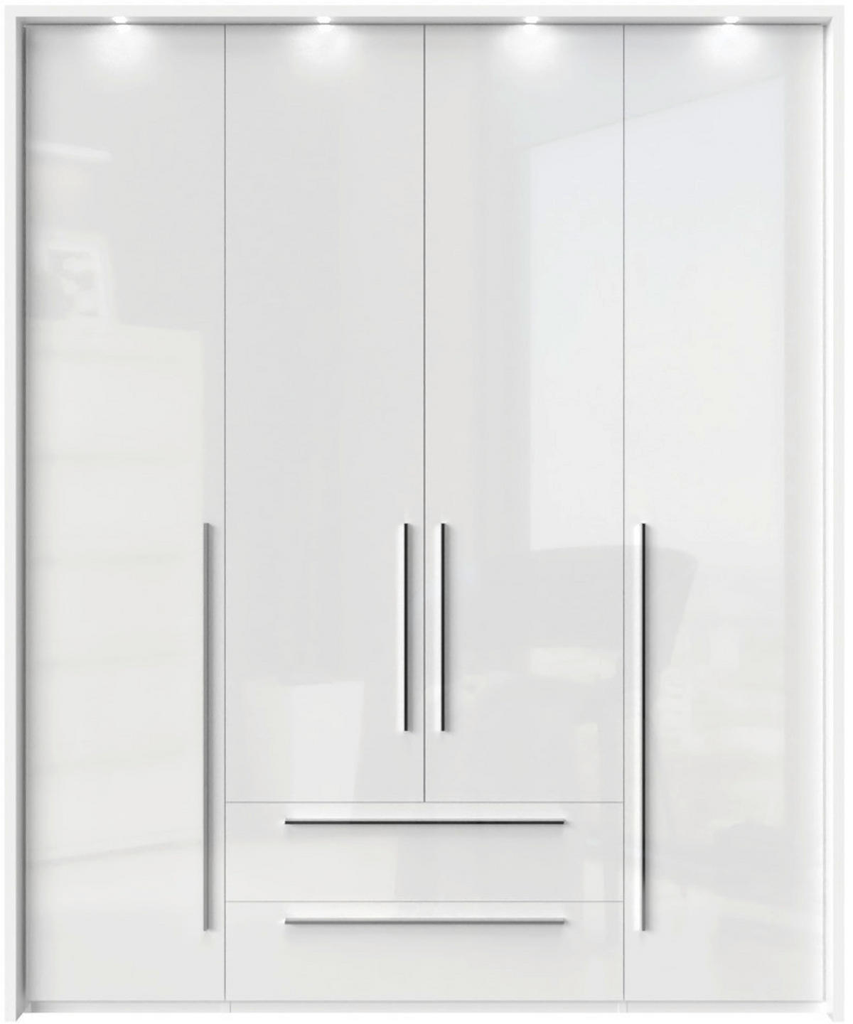 ORMAR SA KLASIČNIM VRATIMA bela, bela visoki sjaj  187/226/60 cm  - bela visoki sjaj/bela, Dizajnerski, pločasti materijal/plastika (187/226/60cm)