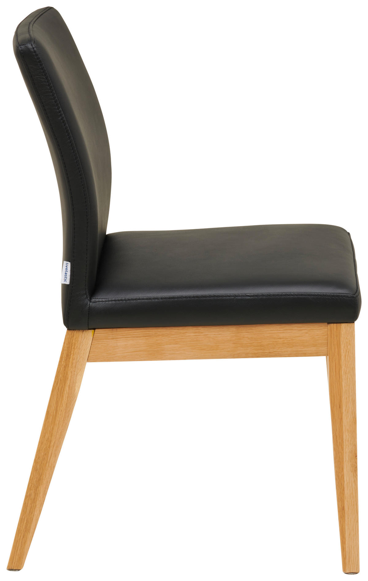 ŽIDLE, černá - barvy dubu/černá, Moderní, dřevo/kůže (48,5/86,5/60cm) - Livetastic