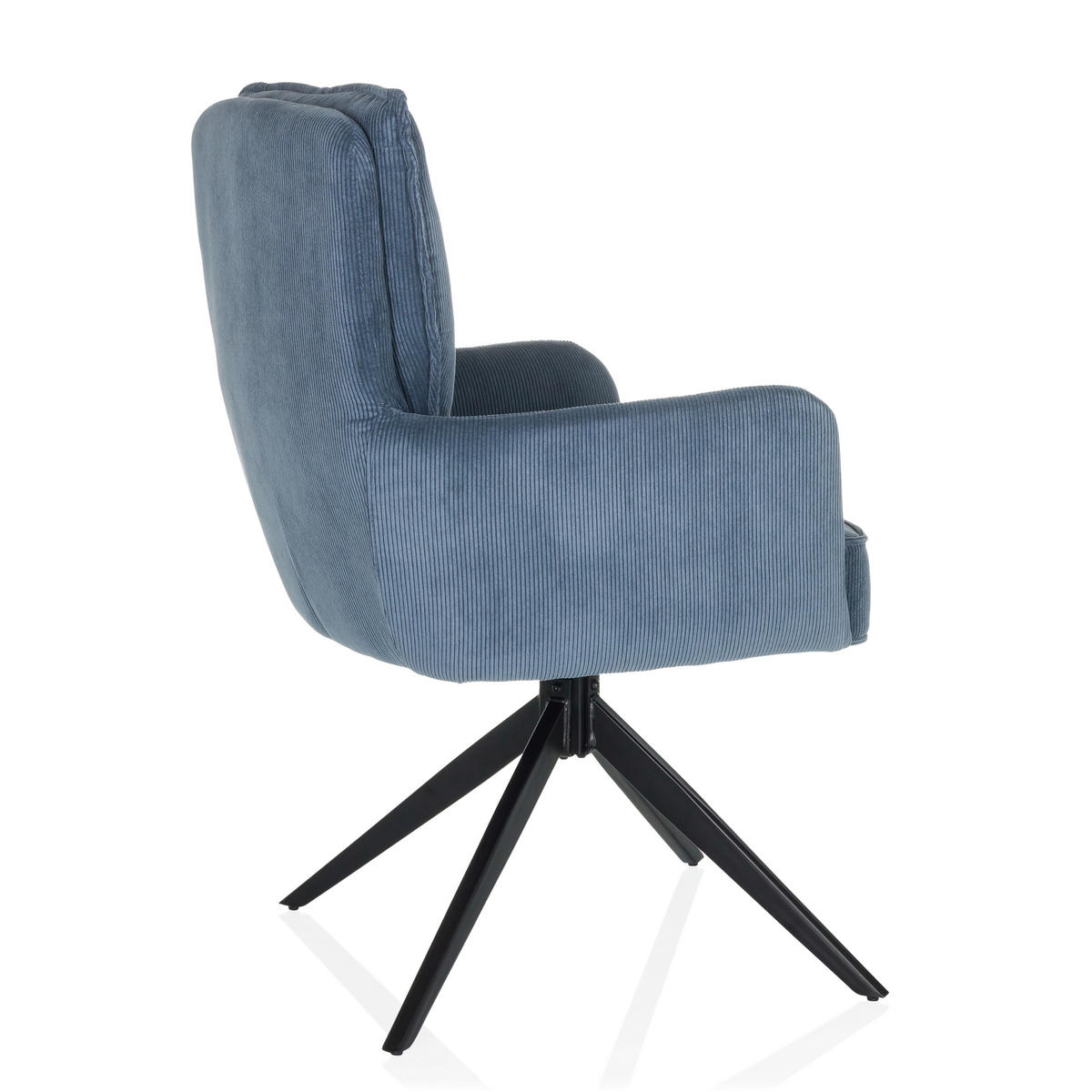 ARMLEHNSTUHL  in Cord  - Blau/Schwarz, MODERN, Textil/Metall (58/94/60cm) - MID.YOU