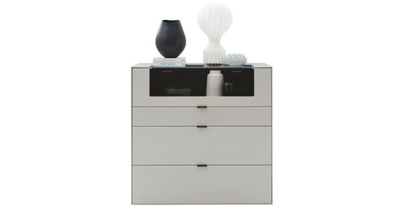 HIGHBOARD Hellgrau  121,9/121,5/45,2 cm  - Hellgrau/Schwarz, Design, Glas/Keramik (121,9/121,5/45,2cm) - Dieter Knoll