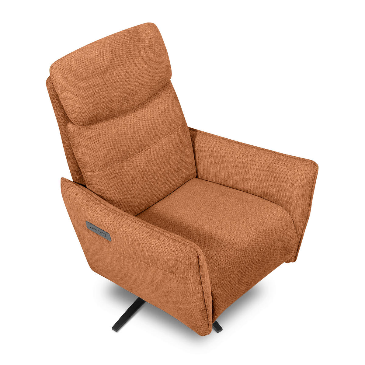 RELAXSESSEL in Textil Orange  - Schwarz/Orange, Design, Textil/Metall (77/107/88cm) - Livetastic