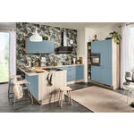 ECKKÜCHE  in Hellbraun, Pastellblau  - Hellbraun/Pastellblau, Design, Holzwerkstoff/Metall (192/280/150cm) - Xora