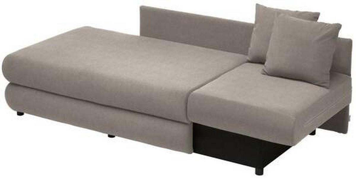 RÉCAMIERE in Flachgewebe Beige  - Beige/Schwarz, Design, Kunststoff/Textil (171/71-88/93cm) - Cantus
