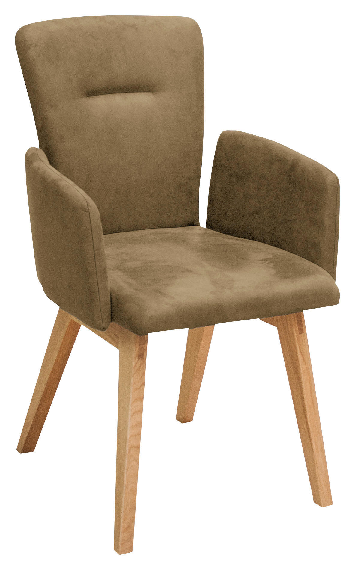ARMLEHNSTUHL  Lederauswahl, Stoffauswahl, Typenauswahl Mikrofaser  Eichefarben, Olivgrün  - Eichefarben/Olivgrün, KONVENTIONELL, Holz/Textil (57/91/66cm) - Dieter Knoll