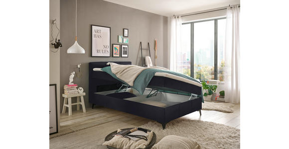 BOXBETT 120/200 cm  in Schwarz  - Schwarz, Basics, Holzwerkstoff/Textil (120/200cm) - Xora