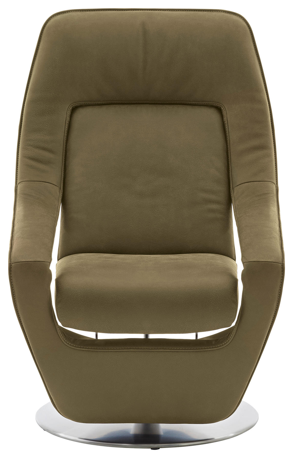 RELAXSESSEL in Leder Grün  - Nickelfarben/Grün, Design, Leder/Metall (77/113/91cm) - Koinor