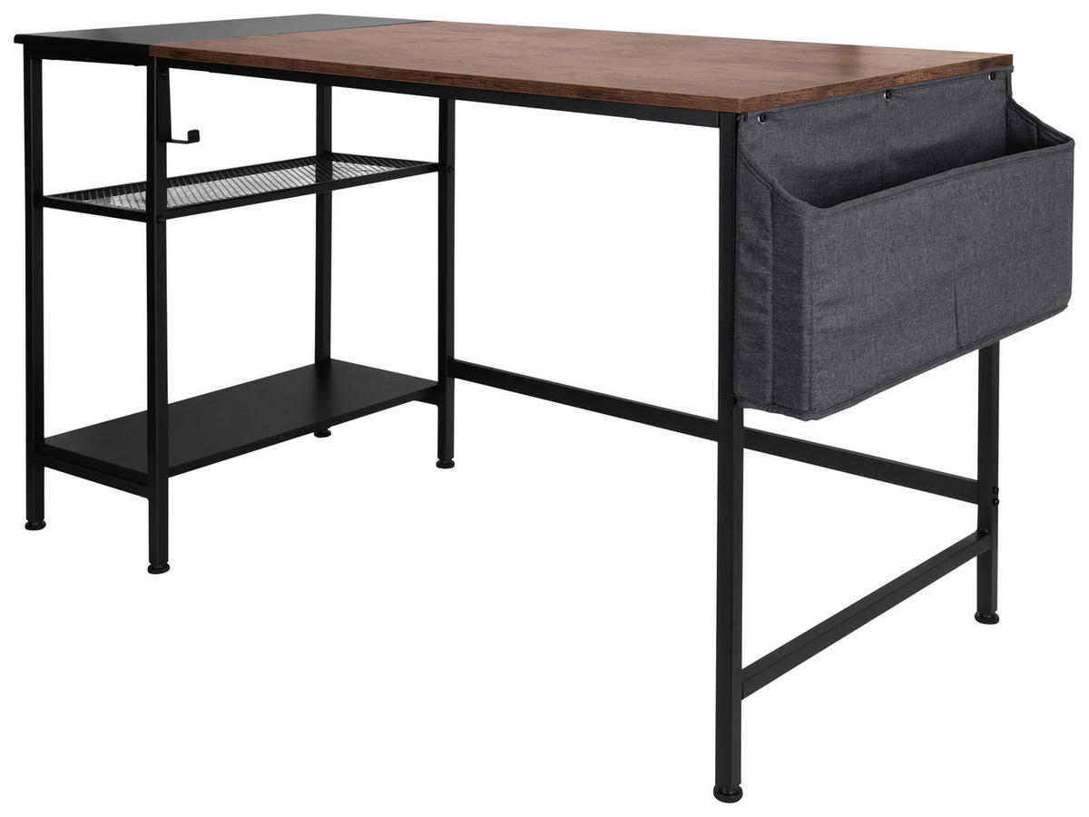 PSACÍ STŮL, hnědá, černá, 120/60/76 cm - černá/hnědá, Basics, kov/kompozitní dřevo (120/60/76cm) - MID.YOU