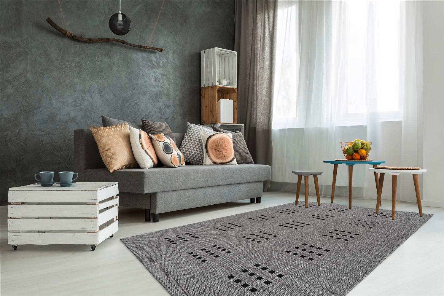 FLACHWEBETEPPICH 120/170 cm Indonesia - Malang Silber Grau  - Grau, KONVENTIONELL, Textil (120/170cm)