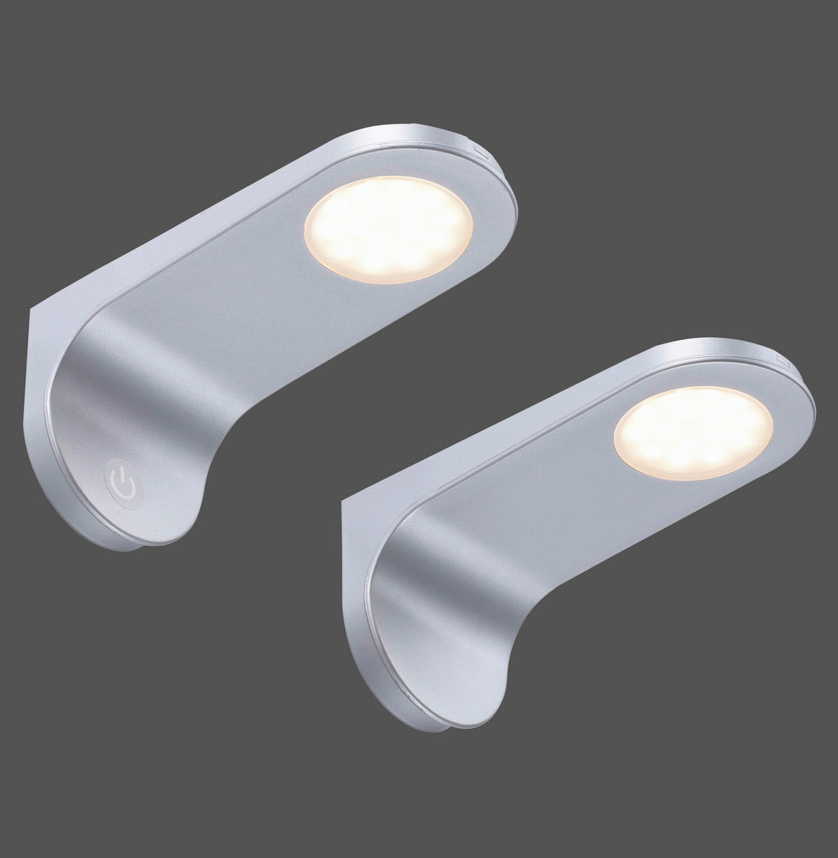 UNTERBAULEUCHTEN-SET 15/6.5/7 cm   - Silberfarben, KONVENTIONELL, Kunststoff/Metall (15/6.5/7cm) - Celina